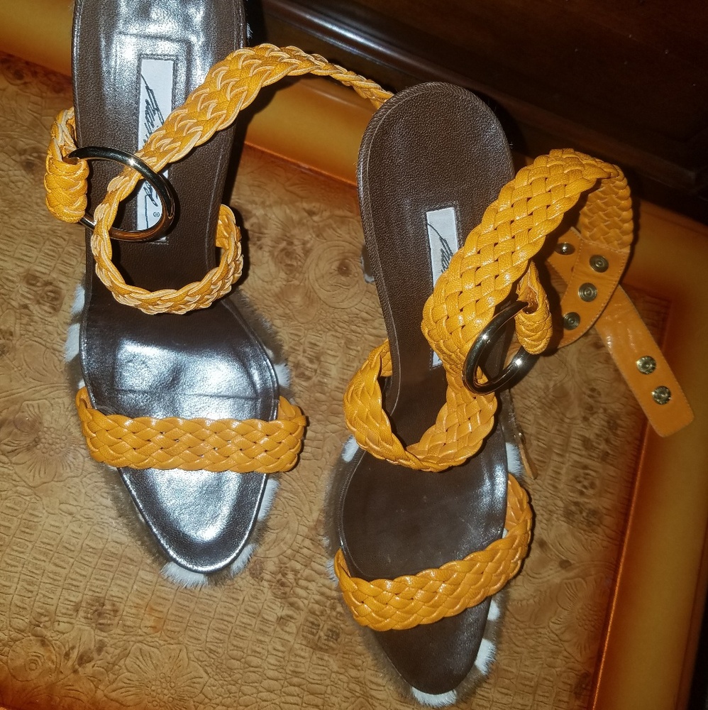 Brian Artwood Ponyhair Ankle Strap Sandals